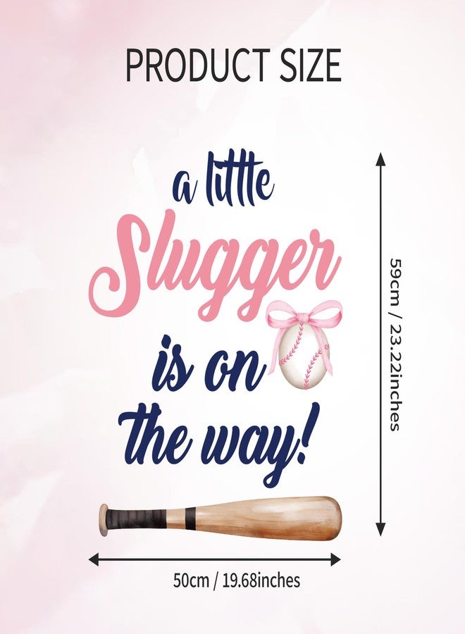 Dvehdbay Baseball Baby Shower Decorations - A Little Slugger Is on the Way Decal, Baseball Theme Sign for Balloons Arch Backdrop, A Little Slugger Is on the Way Baby Shower Decorations, Girl Gender Reveal Sign - Image 3