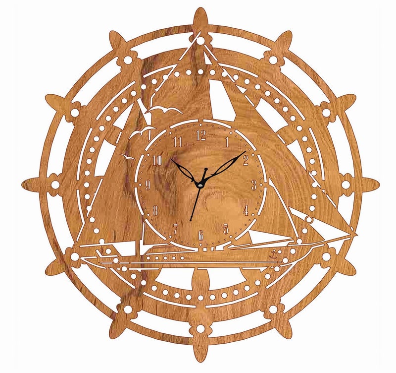 ADK Wall Clock MDF Wood Modern Clock Trendy Silent NonTicking Battery Operated Wall Clocks for Living RoomHomeKitchenBedroomOfficeSchool Decor DN34 Brown - Image 1