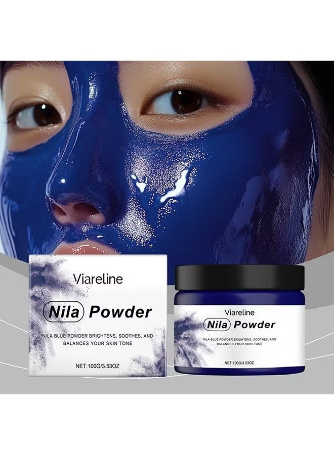 Viareline Blue Nila Powder, 100G Pure Nila Indigo Powder - Natural Moroccan powder For Face And Hair Care - Exfoliating And moisturizing, Natural Skin Brightening & Detoxifying Mask - Image 5