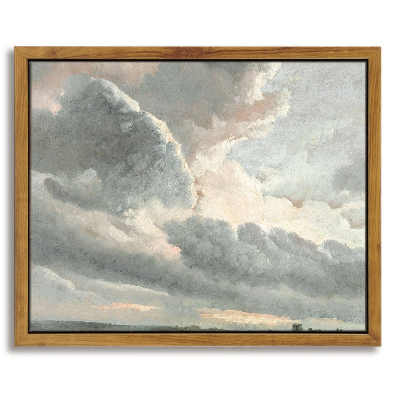 InSimSea Framed Canvas Wall Art, Vintage Decor with Clouds and Sunset Classical Paintings, Farmhouse Wall Art for Office, Home, Bedroom, Bathroom - 8x10 - Image 1