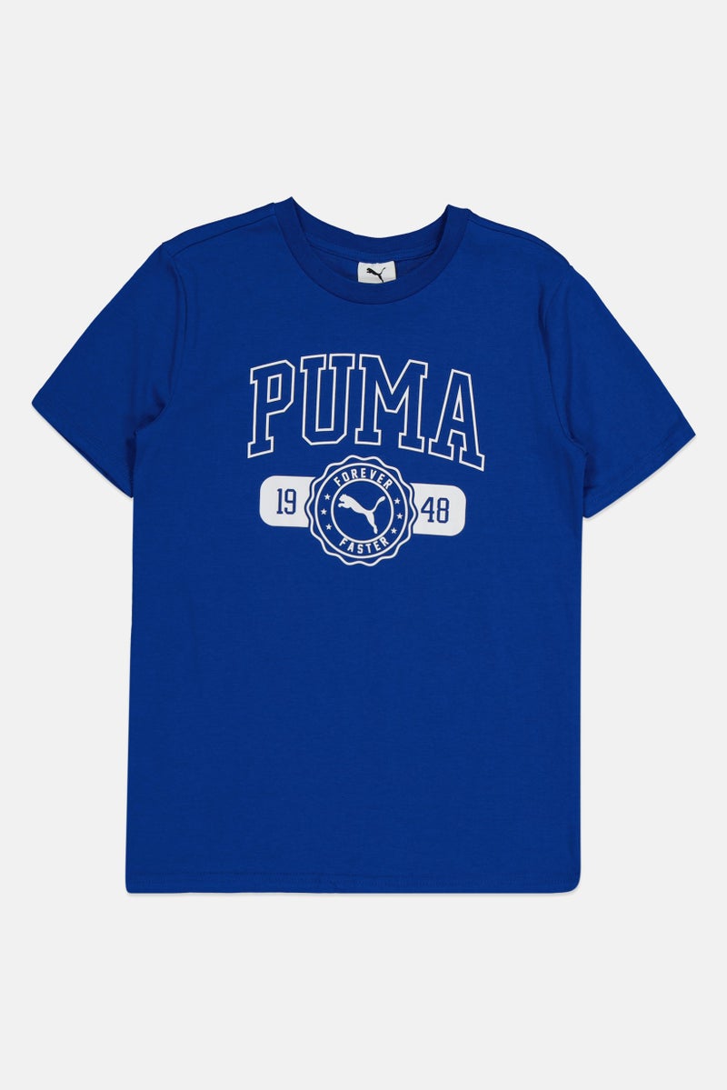 PUMA تي شيرت وسروال قصير 3 قطع للأطفال الأولاد بشعار العلامة التجارية، متعدد الألوان - Image 4