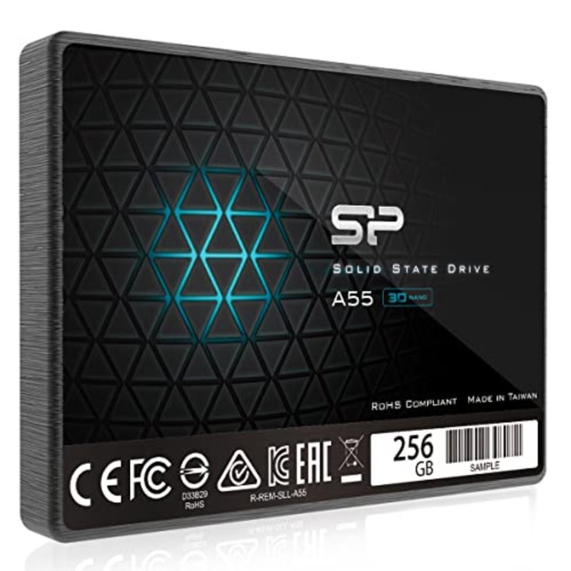 تطبيق SSD داخلي للكمبيوتر المكتبي والكمبيوتر المحمول، SATA III 6 جيجابت/ثانية، أسود، سرعة قراءة تصل إلى 500 ميجابايت/ثانية مع ذاكرة تخزين مؤقت SLC - Image 2