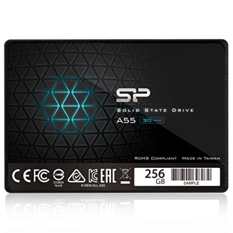 تطبيق SSD داخلي للكمبيوتر المكتبي والكمبيوتر المحمول، SATA III 6 جيجابت/ثانية، أسود، سرعة قراءة تصل إلى 500 ميجابايت/ثانية مع ذاكرة تخزين مؤقت SLC - Image 1