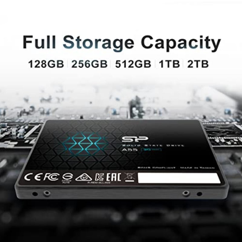 تطبيق SSD داخلي للكمبيوتر المكتبي والكمبيوتر المحمول، SATA III 6 جيجابت/ثانية، أسود، سرعة قراءة تصل إلى 500 ميجابايت/ثانية مع ذاكرة تخزين مؤقت SLC - Image 5