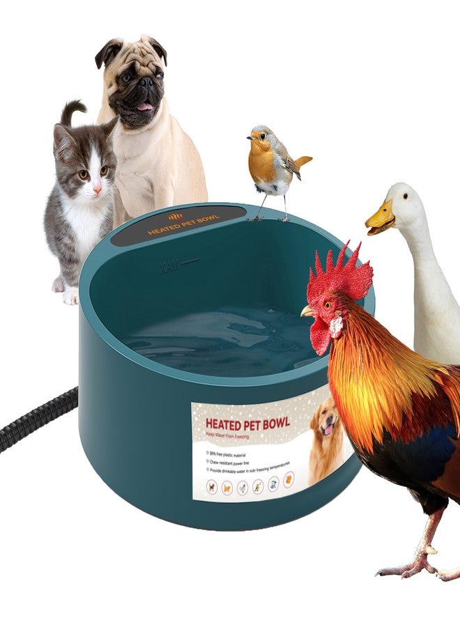 Billionchains Dog Heated Water Bowl for Outdoor No Freeze Water Bowl Pet Water Heater with Chew Resistant Cord, 2.2L - Image 1