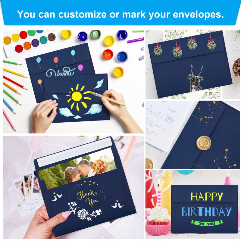 Joyberg 50 Packs 5x7 Envelopes A7 for Invitations, Printable Invitation Envelopes Self Seal for Weddings, Invitations, Photos, Greeting Cards, Mailing (Navy Blue) - Image 5