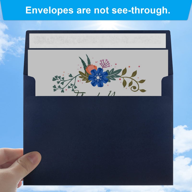 Joyberg 50 Packs 5x7 Envelopes A7 for Invitations, Printable Invitation Envelopes Self Seal for Weddings, Invitations, Photos, Greeting Cards, Mailing (Navy Blue) - Image 4