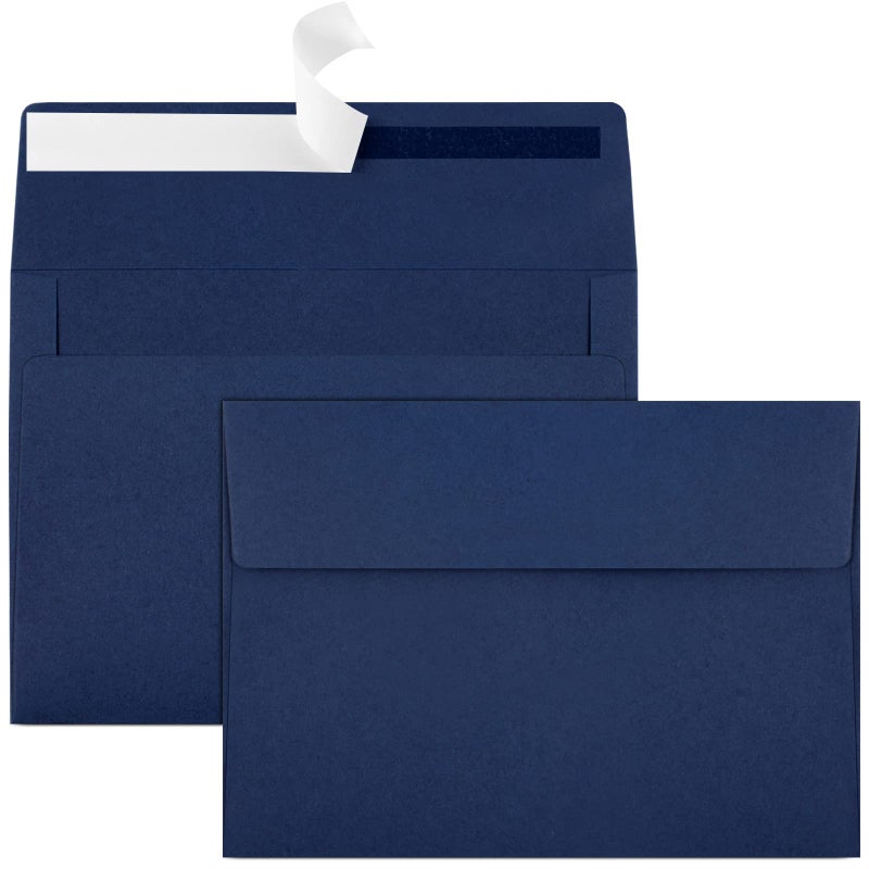 Joyberg 50 Packs 5x7 Envelopes A7 for Invitations, Printable Invitation Envelopes Self Seal for Weddings, Invitations, Photos, Greeting Cards, Mailing (Navy Blue) - Image 1