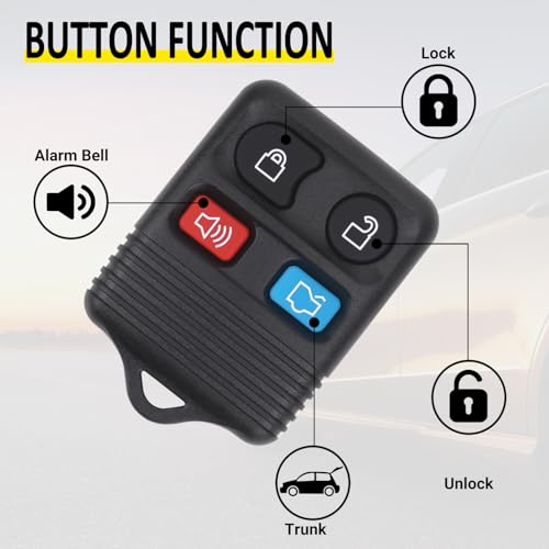 Vurkcy Keyless Entry Remote Key Fob Compatible with Ford Escape Explorer Expedition Focus Fusion Mustang Taurus, Lincoln, Mercury, Mazda, Replacement for CWTWB1U345, 4 Button (Pack of 2) - Image 4
