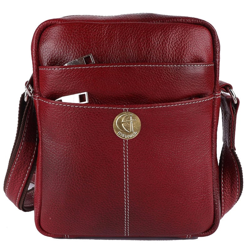 HiLEDER 100% Pure Genuine Leather Utility 7 inch Travel Office Ipad Tab Bag - Image 1
