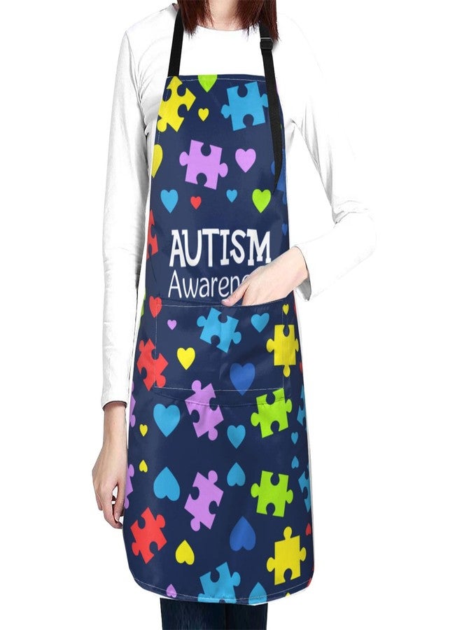 ASYG Autism Aprons Adjustable with 2 Pockets Autism Awareness Unisex Apron for Kitchen,Gardening, Painting - Image 1