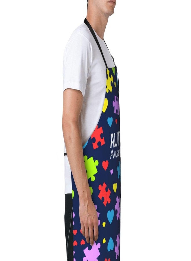 ASYG Autism Aprons Adjustable with 2 Pockets Autism Awareness Unisex Apron for Kitchen,Gardening, Painting - Image 4
