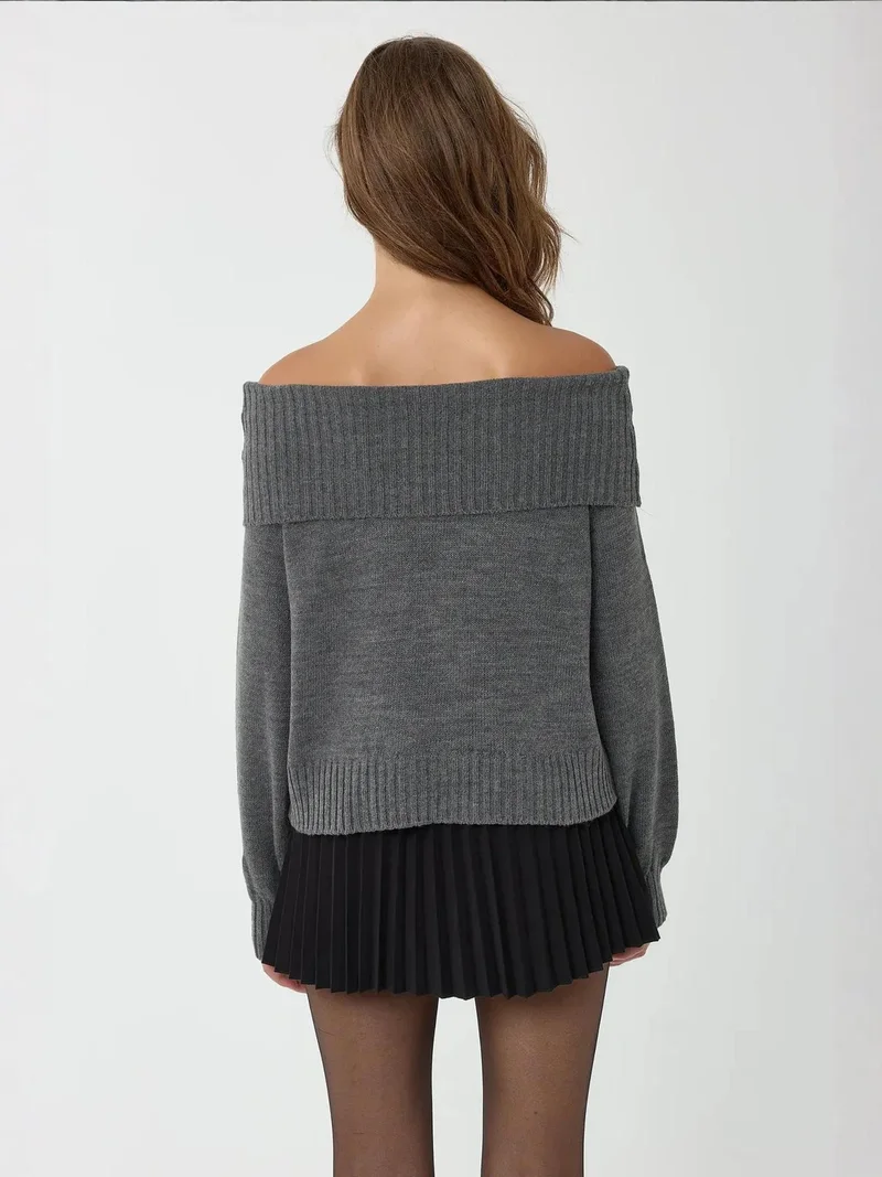 HICCUP Off Shoulder Knit Sweater