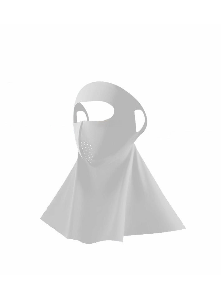 يا إلهي قناع واقي من الشمس للاستخدام في الهواء الطلق واقي للوجه والرقبة واقي من الشمس مضاد للأشعة الشمسية حرير جليدي وشاح للأذن شعور بارد حجاب استوائي مع حلقات للأذن