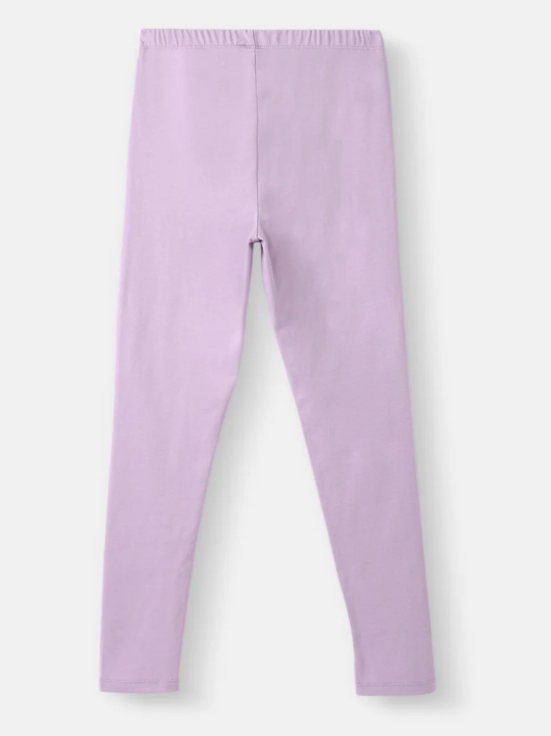 Nautinati Lavender Nautinati's Girls' Cotton Heart Appliqué Leggings for Women | Best Price UAE