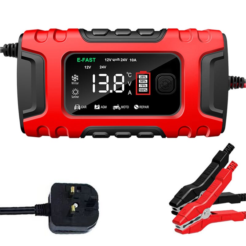 6A 12V/24V Digital Car Battery Charger Full Automatic Car Battery Charger Power Puls Repair Chargers Lead Acid AGM Battery Charger - Image 1