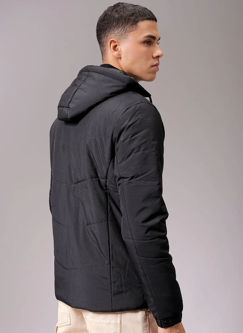 The Indian Garage Co Men Slim Fit Solid Puffer Jackets