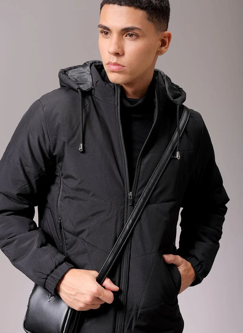 The Indian Garage Co Men Slim Fit Solid Puffer Jackets