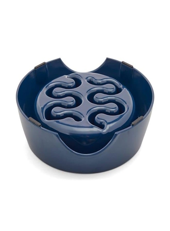 EveryYay Take it Slow Navy Plastic Slow Feeder Dog Bowl Small - Image 5