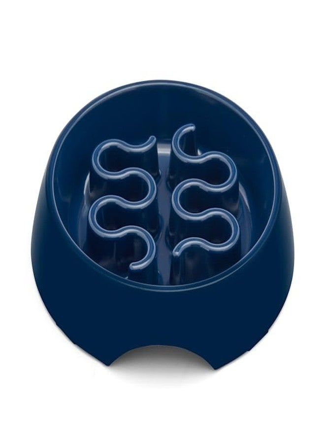 EveryYay Take it Slow Navy Plastic Slow Feeder Dog Bowl Small - Image 1