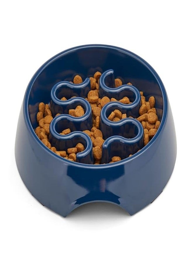 EveryYay Take it Slow Navy Plastic Slow Feeder Dog Bowl Small - Image 4