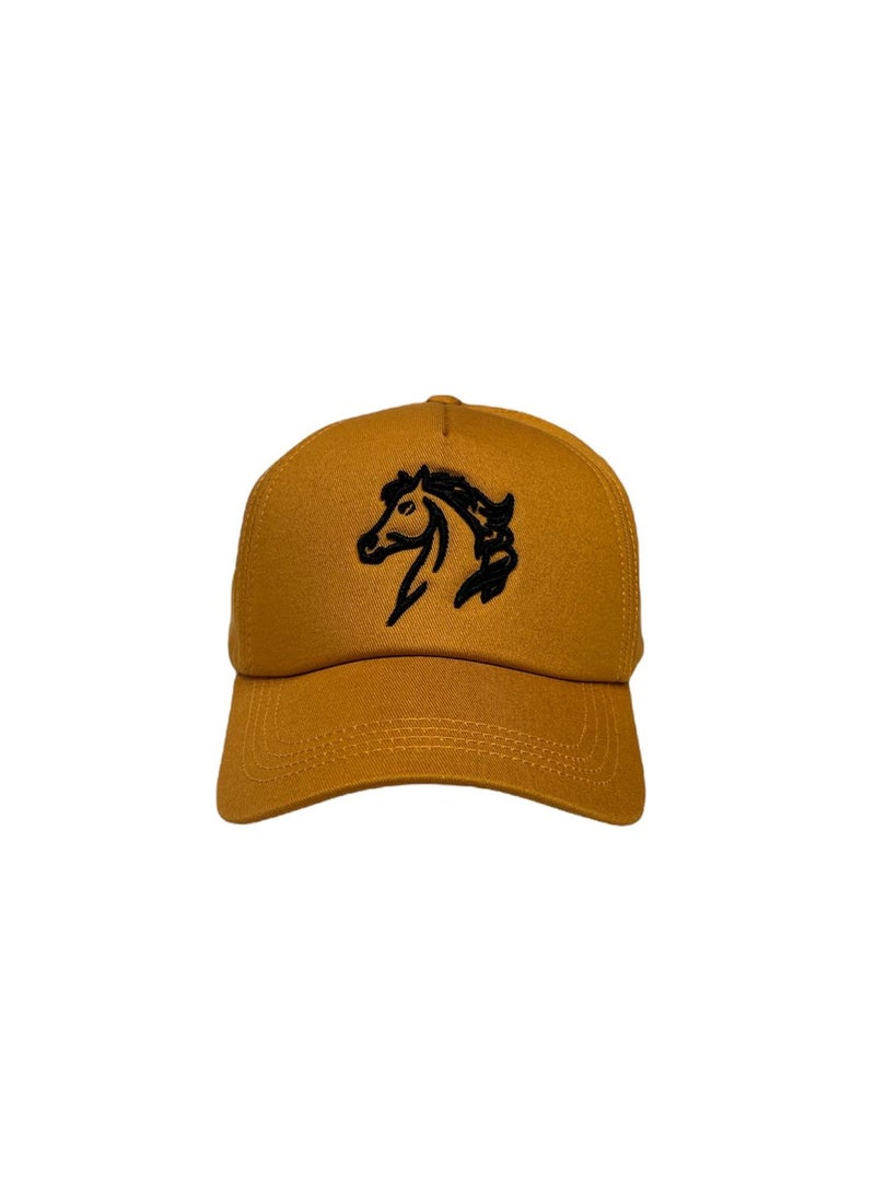 Fighter Gifts Horse Yellow Full Fabric Head Cap - Image 2