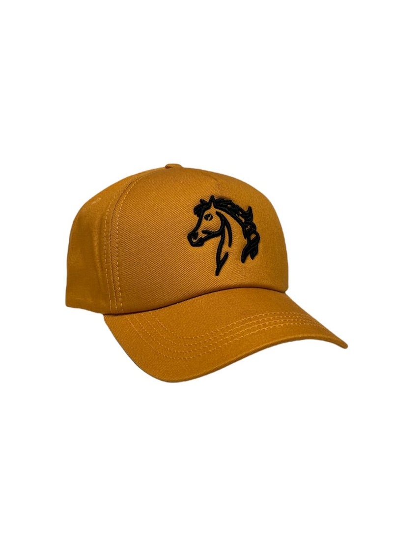 Fighter Gifts Horse Yellow Full Fabric Head Cap - Image 3