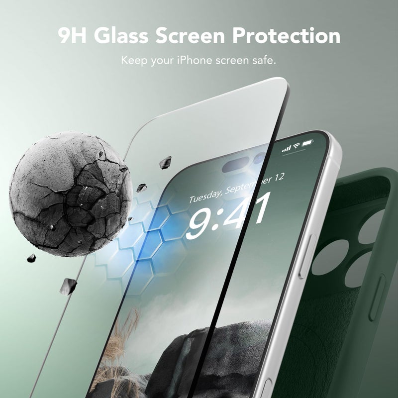 SuydanBox Magnetic for iPhone 17 Pro Max Case, Compatible with MagSafe, [Full Camera Protection][Screen Protector] Silicone Shockproof Protective Phone Case for iPhone 17 Pro Max 6.9", Alpine Green - Image 4