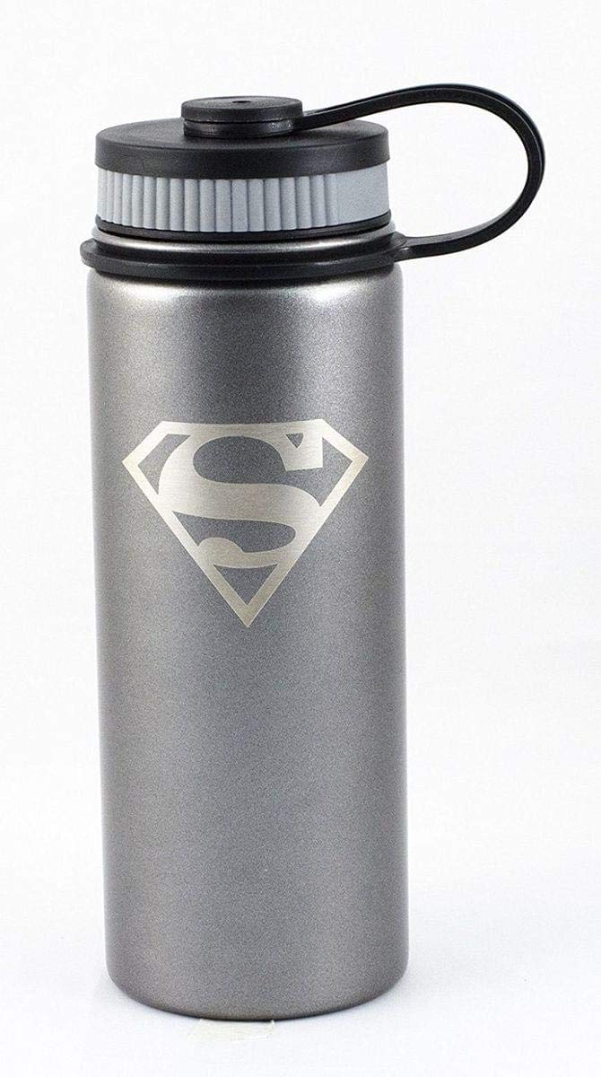 Superman 18oz Insulated Water Bottle Stainless Steel Wide Mouth Double Walled Vacuum Insulated Bottle for Hot and Cold Beverages