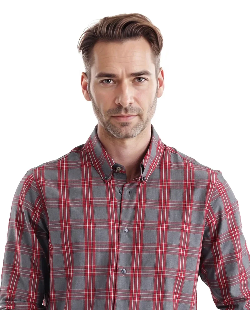 Rare Rabbit Men's Regular Fit Checkered Shirt