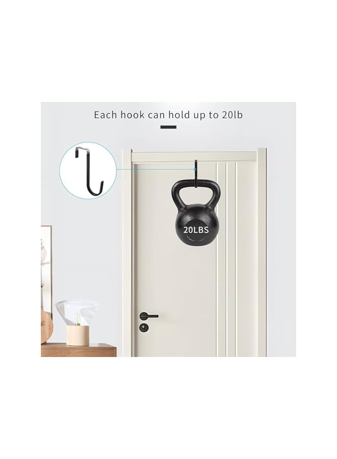 promass 4 Pack Over the Door Hooks, Hangers Hooks with Rubber Prevent Scratches Heavy Duty Organizer for Living Room, Bathroom, Bedroom, Kitchen Hanging Clothes, Towels, Hats, Coats, Bags - Image 5