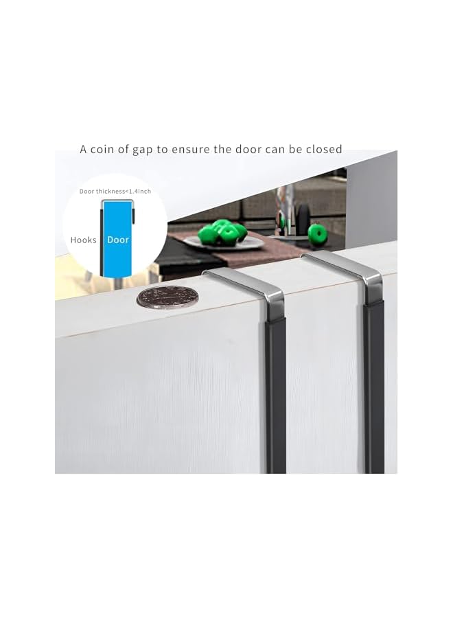 promass 4 Pack Over the Door Hooks, Hangers Hooks with Rubber Prevent Scratches Heavy Duty Organizer for Living Room, Bathroom, Bedroom, Kitchen Hanging Clothes, Towels, Hats, Coats, Bags - Image 3