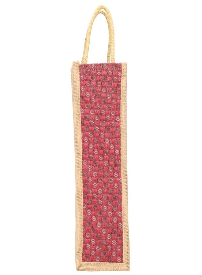 HRBS Jute Tote Water Bottle Carry Bag with Handyles (Random Color & Pattern) - Pack of 5, For Shopping, Any Bottle, lunch Box, Fruits, stationary, Papers, Juice Bottle, Tea Bottle- Washable Handy Bag - Image 4