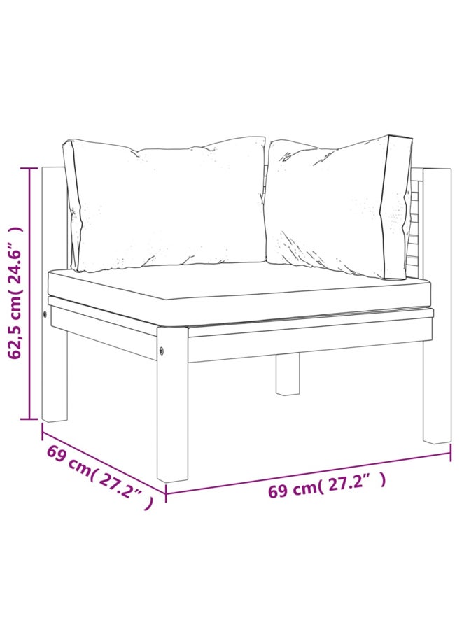 vidaxl 4-Seater Garden Sofa with Cream Cushion Solid Acacia Wood 3086933 - Image 5