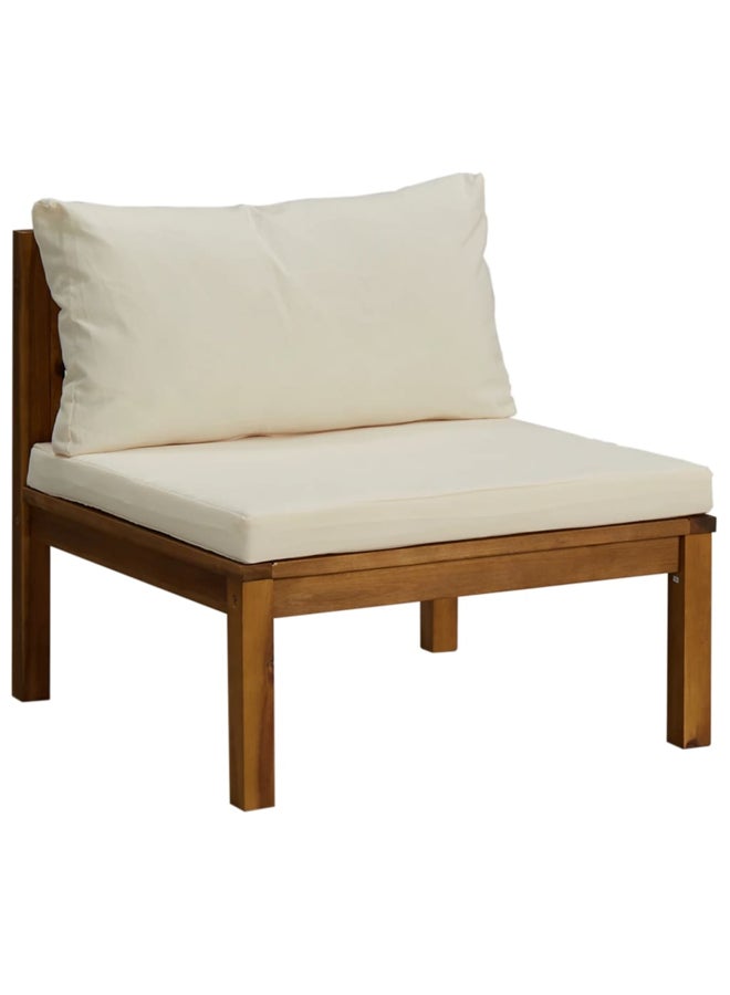 vidaxl 4-Seater Garden Sofa with Cream Cushion Solid Acacia Wood 3086933 - Image 4