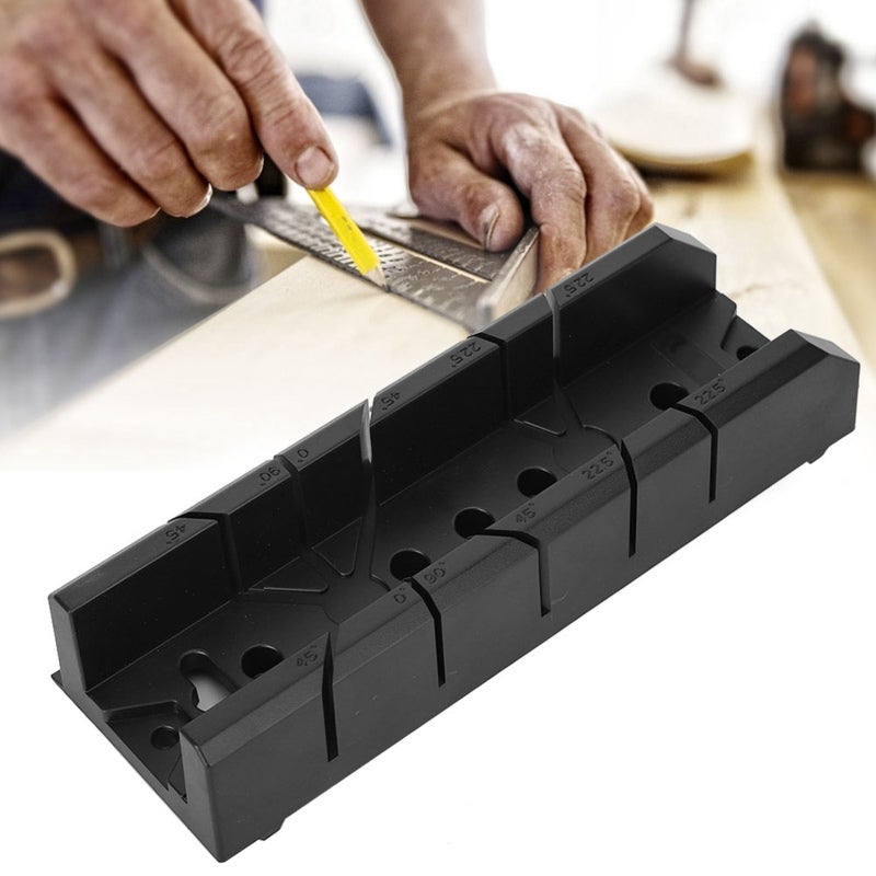 Woodworking Miter Saw Box Cabinet 0/22.5/45/90 Degree Wood Gypsum Oblique Cutting Tool (801) - Image 2
