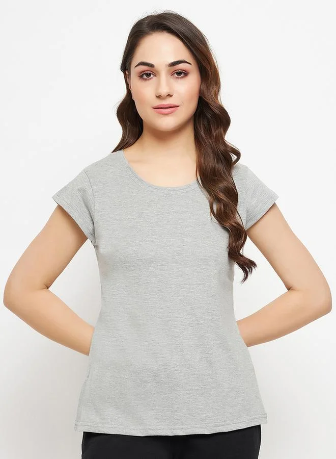 Clovia Regular Fit Basic Cotton T-Shirt by Styli