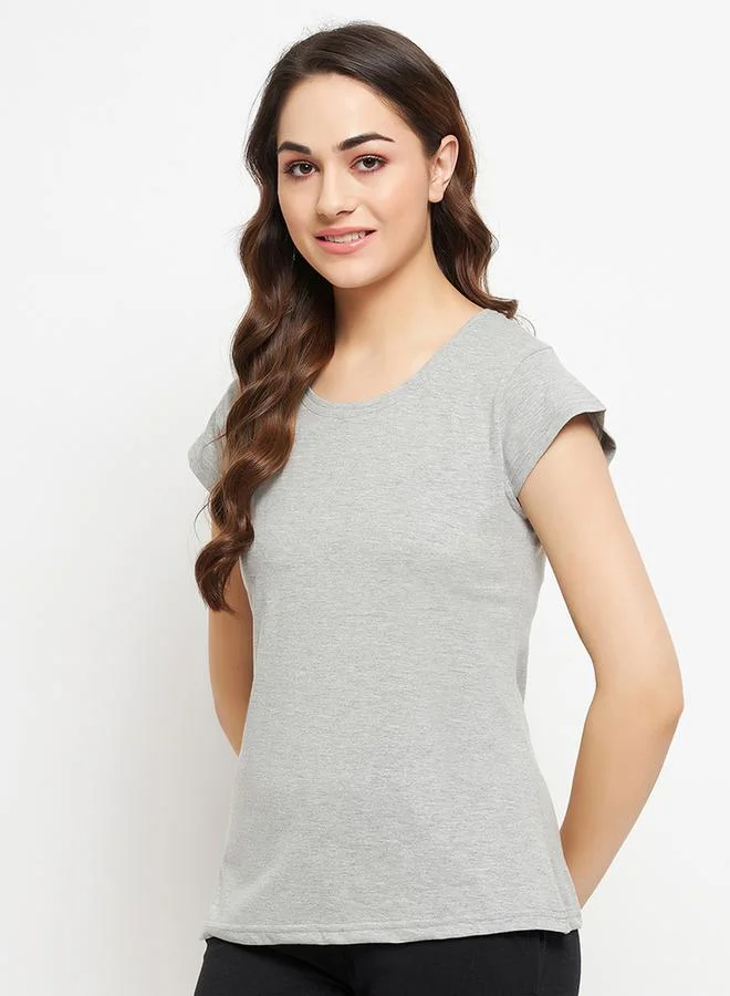 Clovia Regular Fit Basic Cotton T-Shirt by Styli