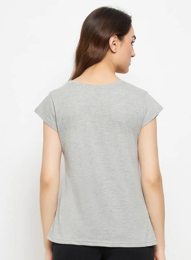 Clovia Regular Fit Basic Cotton T-Shirt by Styli