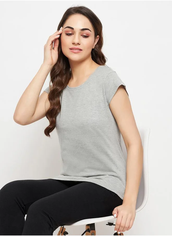 Clovia Regular Fit Basic Cotton T-Shirt