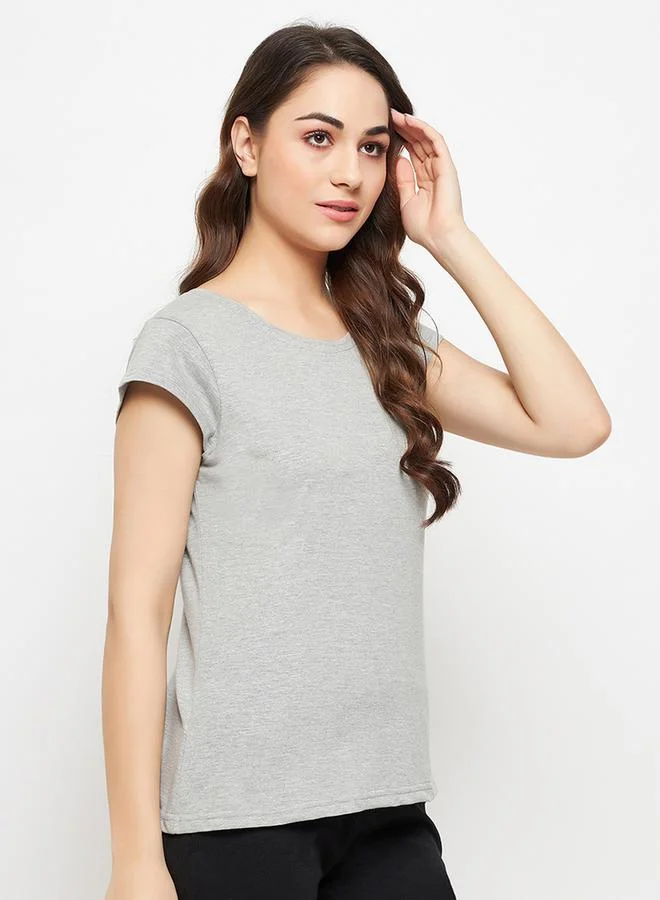 Clovia Regular Fit Basic Cotton T-Shirt by Styli
