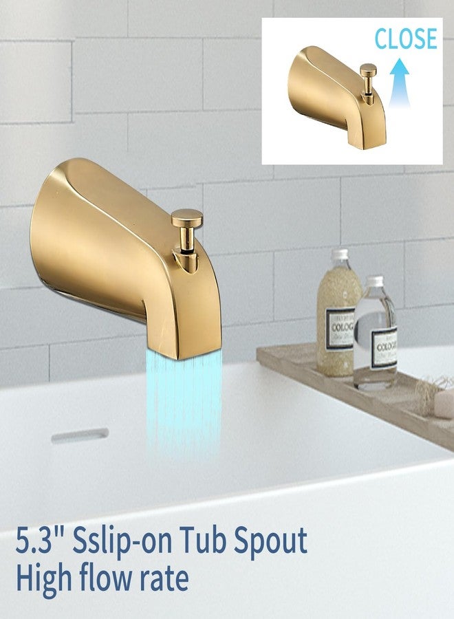 GGStudy Shower Faucet Set, Brushed Gold Tub Shower Faucet with 8 Inch Square Rainfall Shower Head and Tub Spout Shower Tub Faucet Set Complete Included Shower ValveTub Shower Trim Kit - Image 3