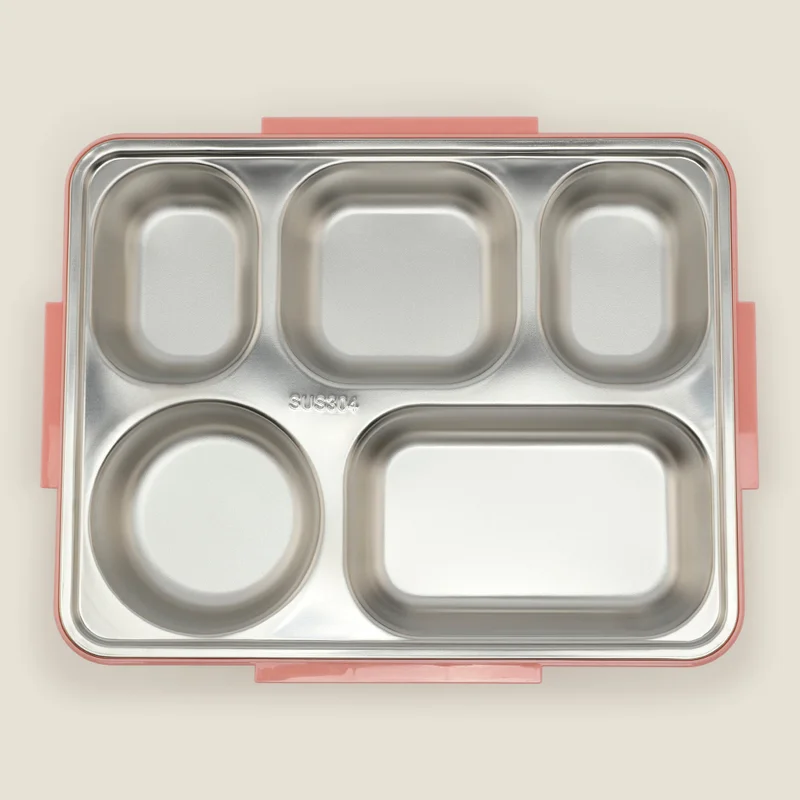 سيمبلي كيتشن LEMONGRASS BEO STAINLESS STEEL FIVE COMPARTMENT LUNCH BOX WITH CUTLERY-2500ML