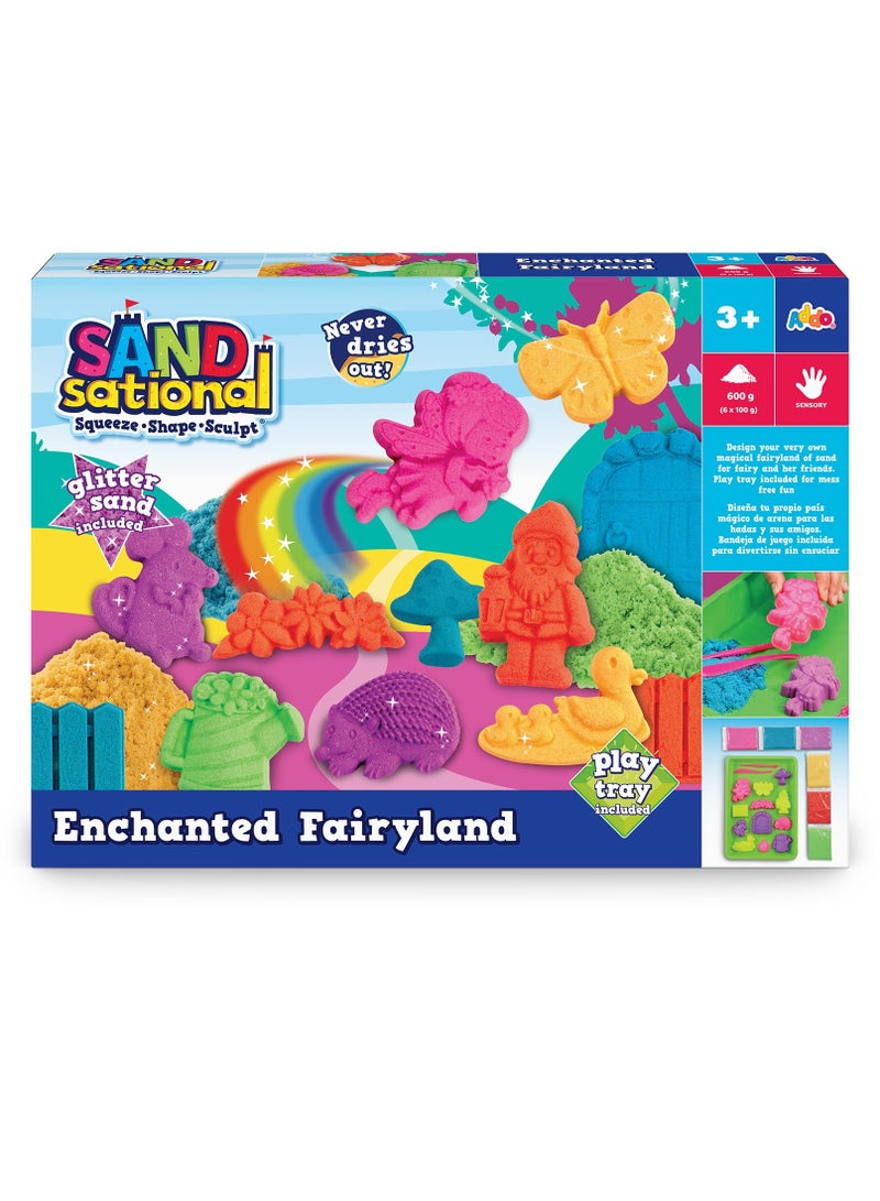 أددو أرض الجنيات الساحرة من آدو، ٦٠٠ غرام | صنع الرمل | رمل فائق النعومة | رمل للتشكيل | أفكار إبداعية ممتعة | تنمية المهارات الحسية | لعبة مسلية | ألعاب لتخفيف التوتر للأطفال - Image 1