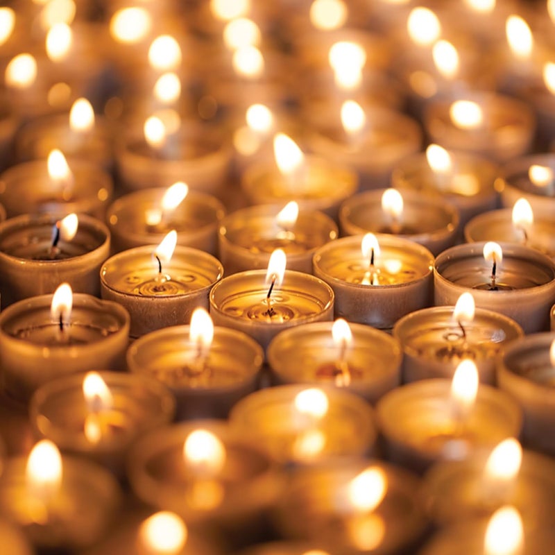Grob Carnival Festive Unscented Tea Light Candles Christmas Decoration Smokeless Candles 3 to 4 Hours Burning Time Wax Tealight Candle 8 gm 100Pcs Pack of 2