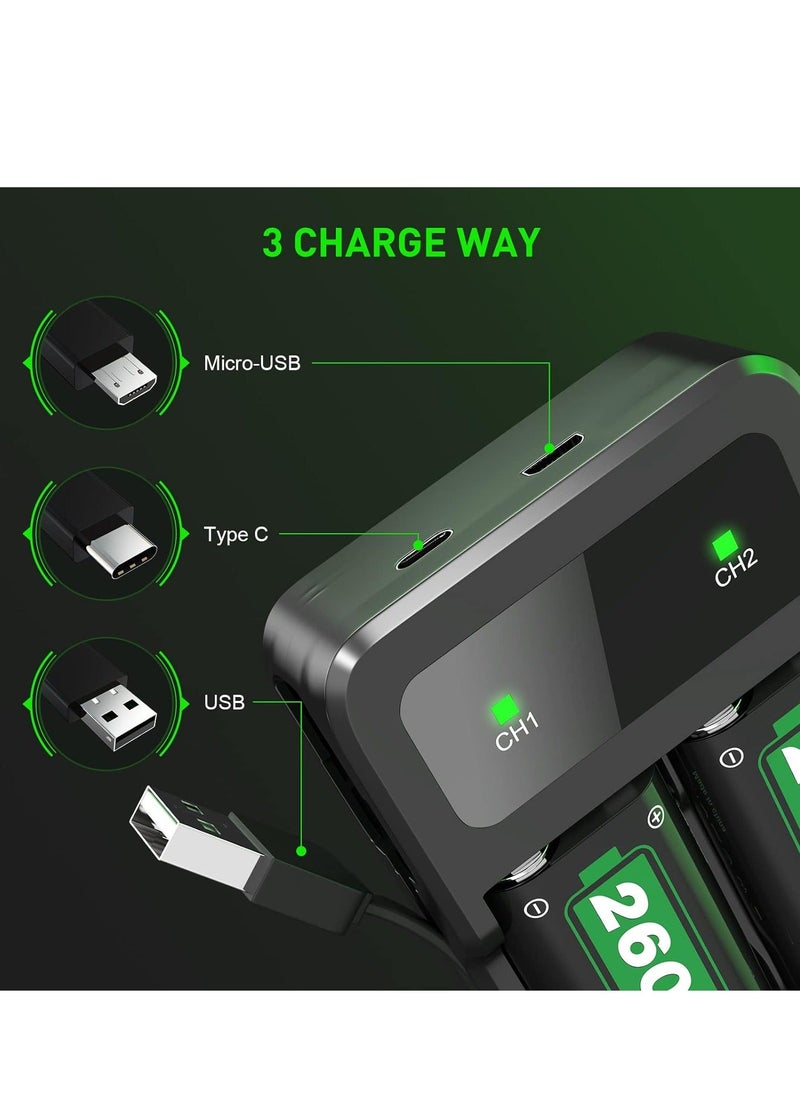 AOLION - Fast Charging 2 x 2600mAh Xbox Controller Battery Pack with Charger for Xbox One/Xbox Series X/Xbox Series S/Xbox One X|S, High Capacity Rechargeable Battery Pack Xbox Accessories - Image 1