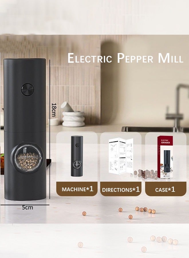 Electric Salt and Pepper Mill, Electric Pepper Mill, Electric Spice Mill, Electric Salt Mill, Adjustable Coarseness  - Image 1