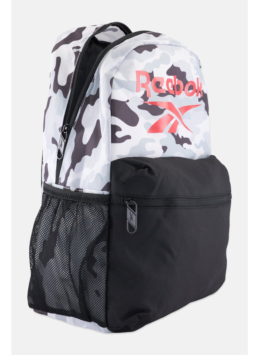 Reebok Men Brand Logo Backpack 41 H x 28 L x 12 W cm, Black/Grey  - Image 3