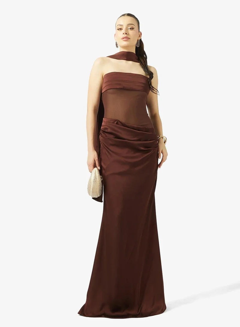Ginger  Bandeau Corset Bodice Dress with Scarf Detail for Women | Best Price UAE