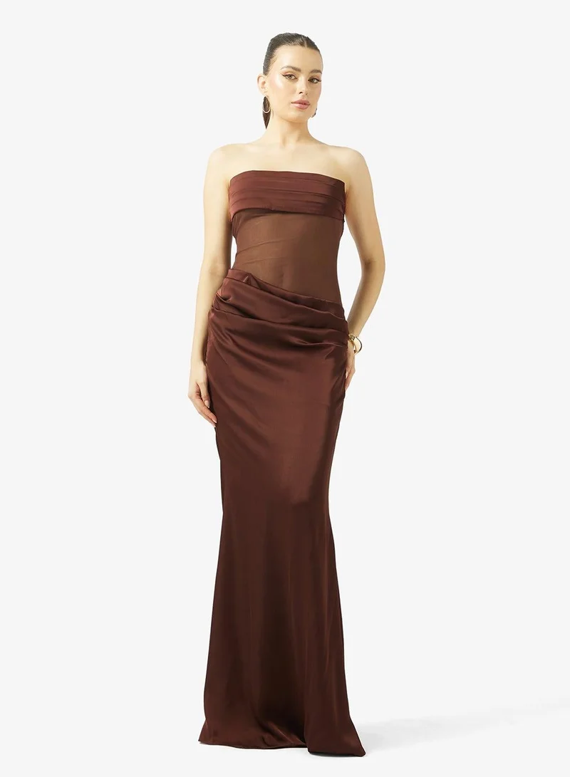 Ginger  Bandeau Corset Bodice Dress with Scarf Detail for Women | Best Price UAE